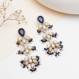 The Celestial Chandelier Handcrafted Three-Tier Pearl Statement Earrings