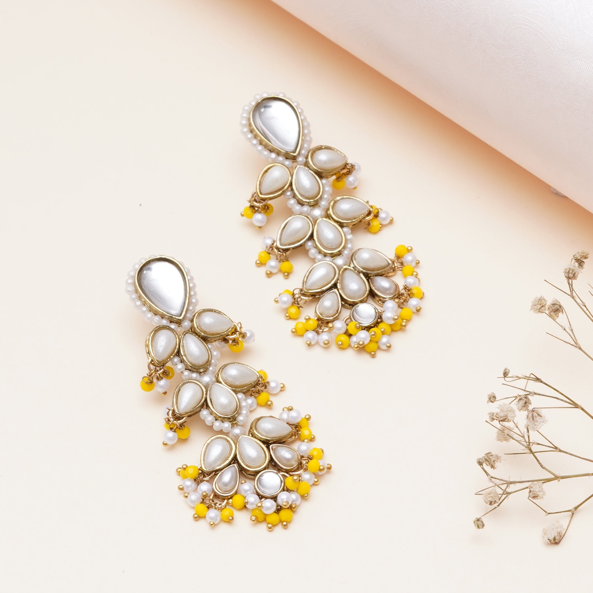 The Celestial Chandelier Handcrafted Three-Tier Pearl Statement Earrings