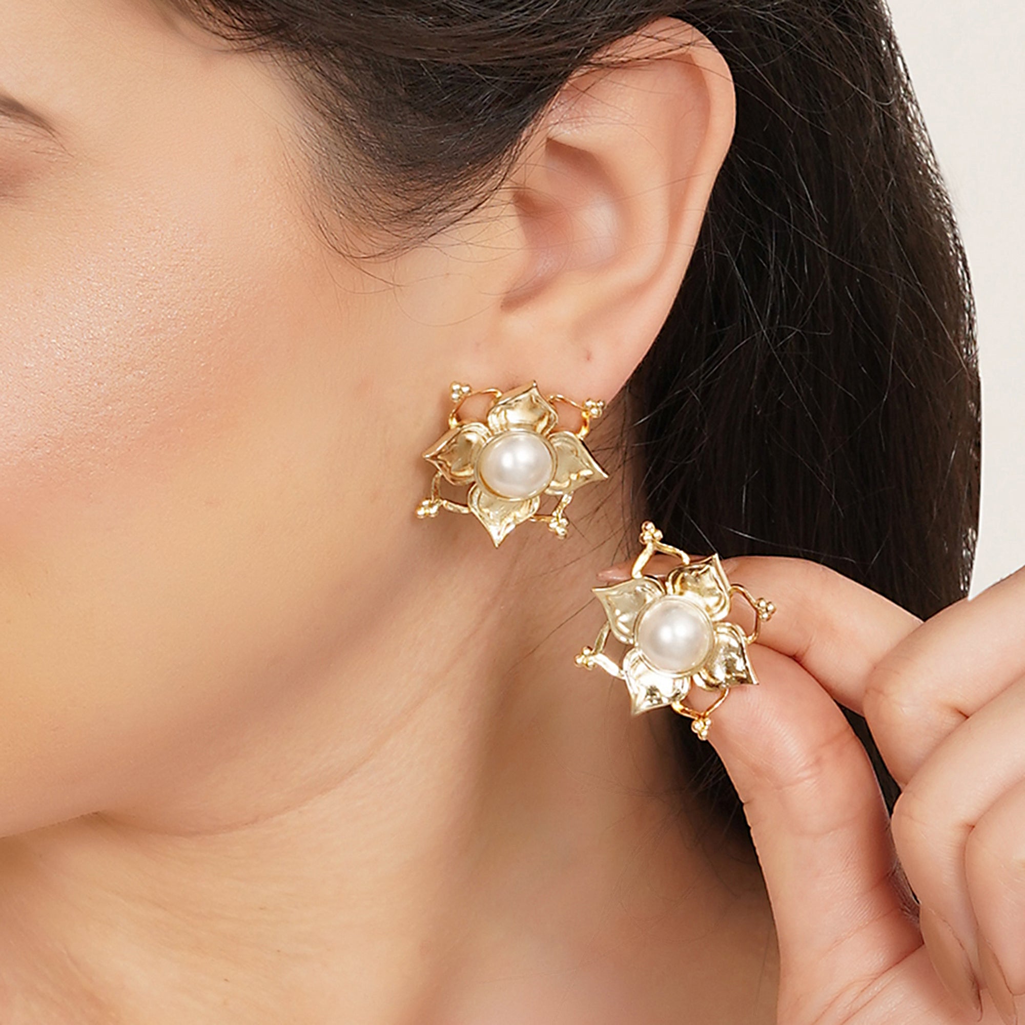Pearl Rosette Earrings