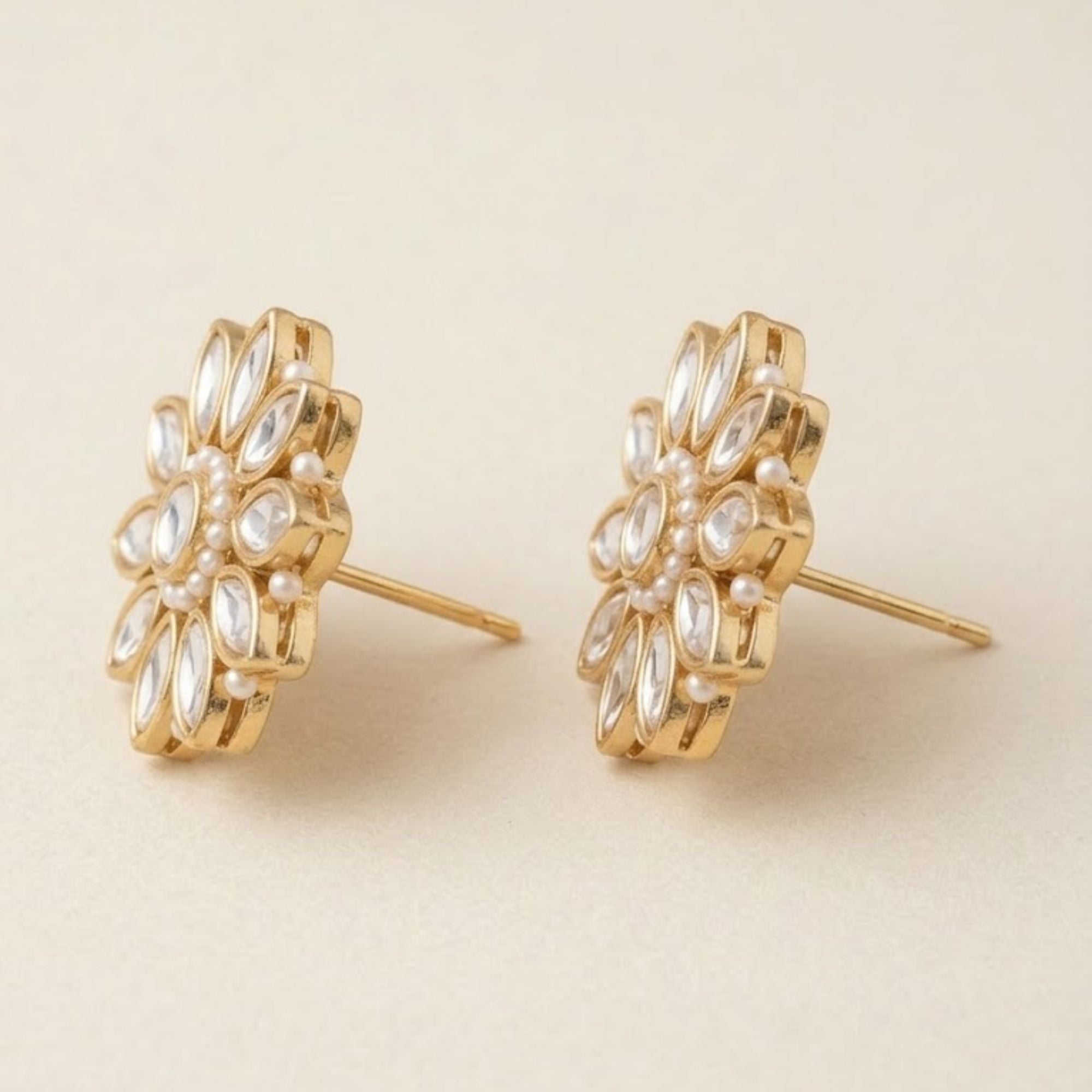 Sunflower Kundan Studs