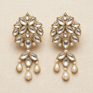 Imperial Pearl & Kundan Chandelier Earrings