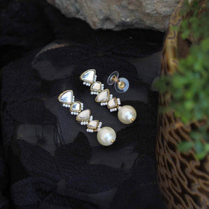 Traditional Kundan earrings in gold-tone, perfect for weddings and festive wear