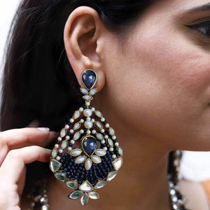 Blue Hues Long Earrings - BeAbhika.com