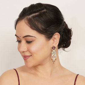 Purple Kundan Paradise Earrings