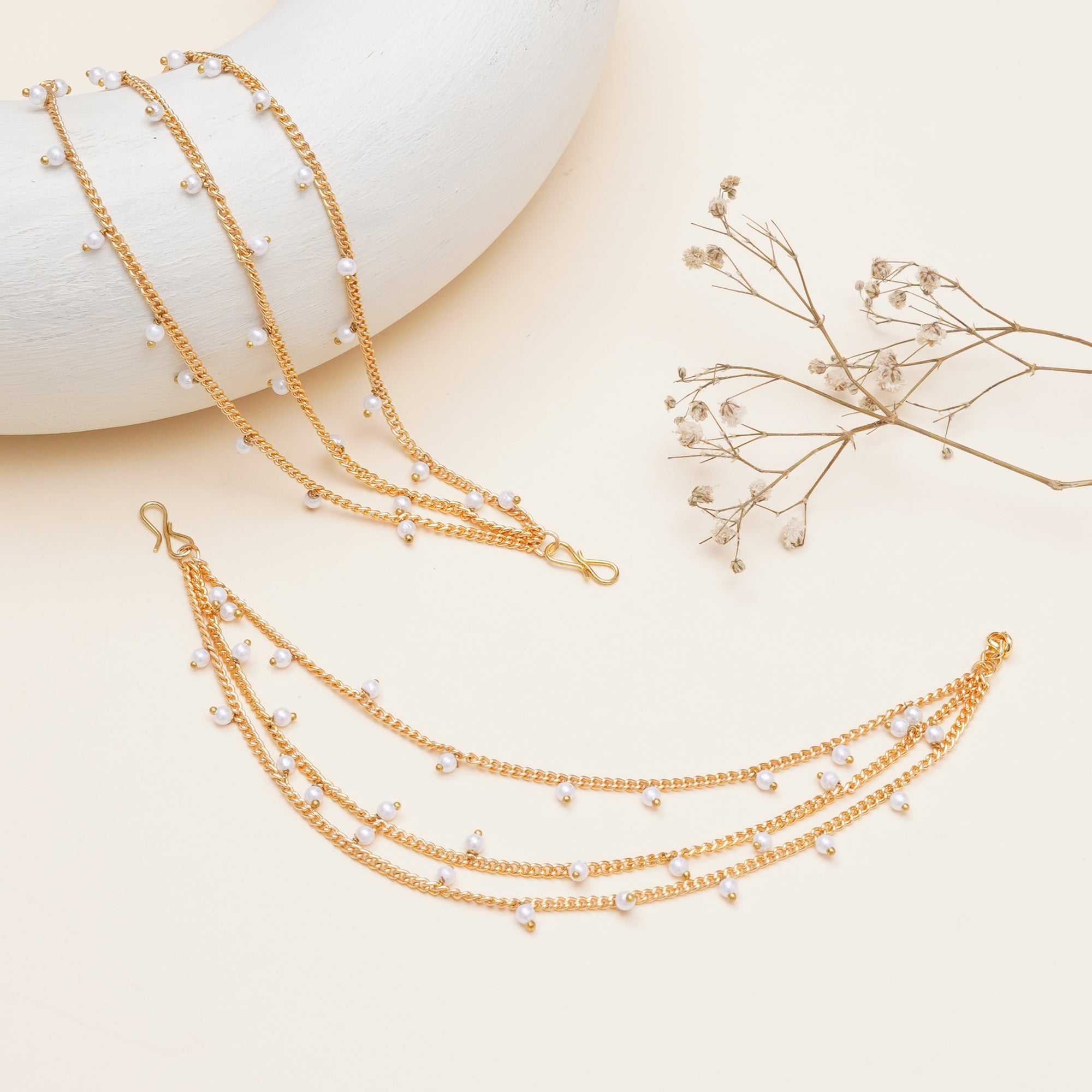 Pearl Cascade Hair Chain