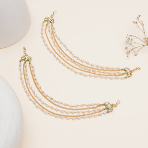 Kundan Pearl Multi-Layer Hair Chain