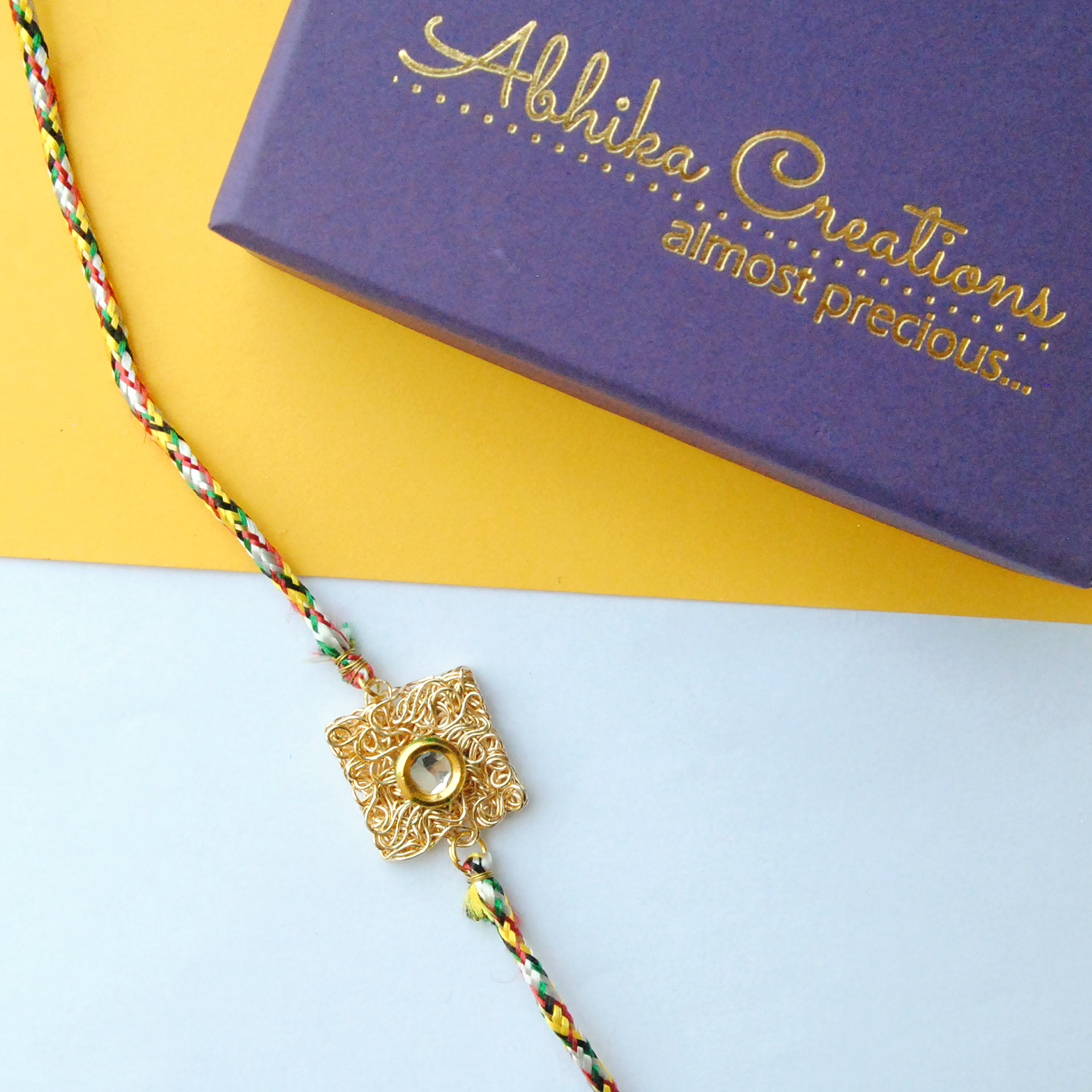 Set Of 3 Mesh Rakhi Combo