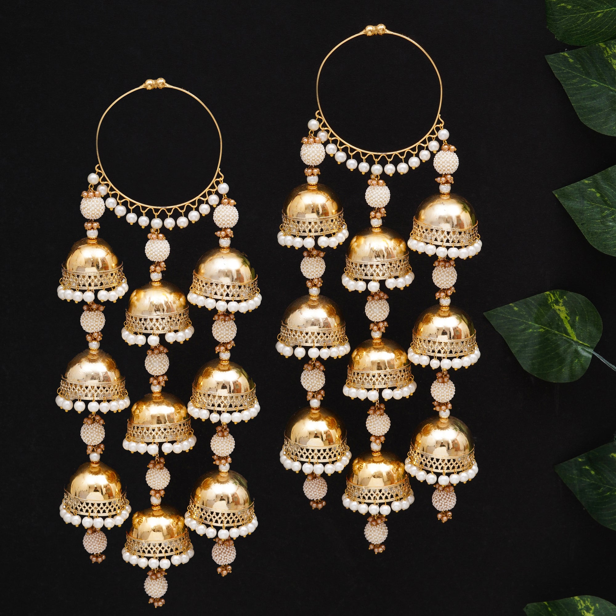 Royal Pearl Dome Bangle Style Kaleere - Set Of 2 Pieces