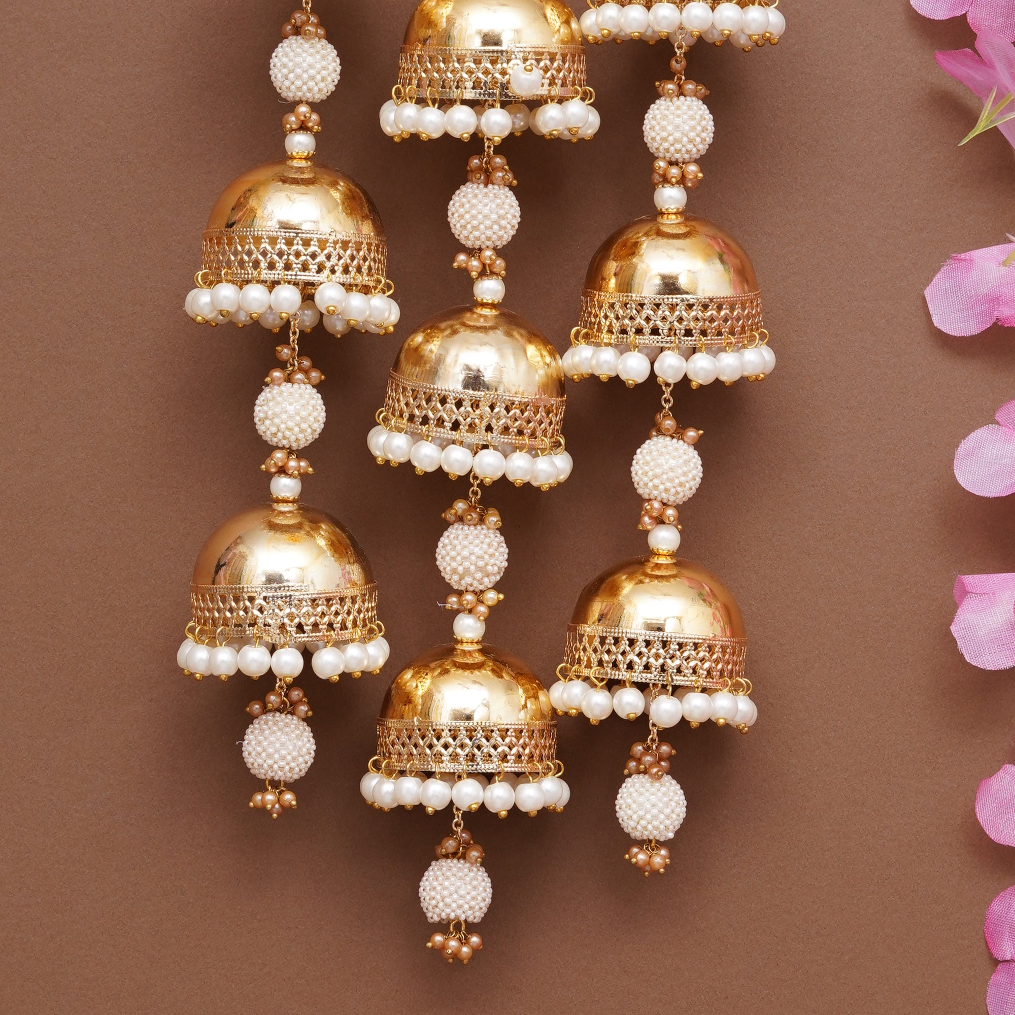 Royal Pearl Dome Bangle Style Kaleere - Set Of 2 Pieces