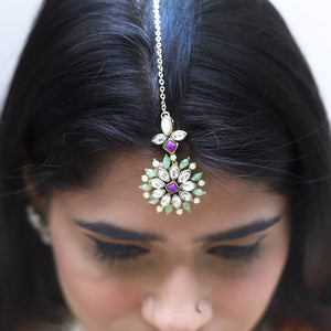 Pearl Twirl Maang Tikka - BeAbhika.com