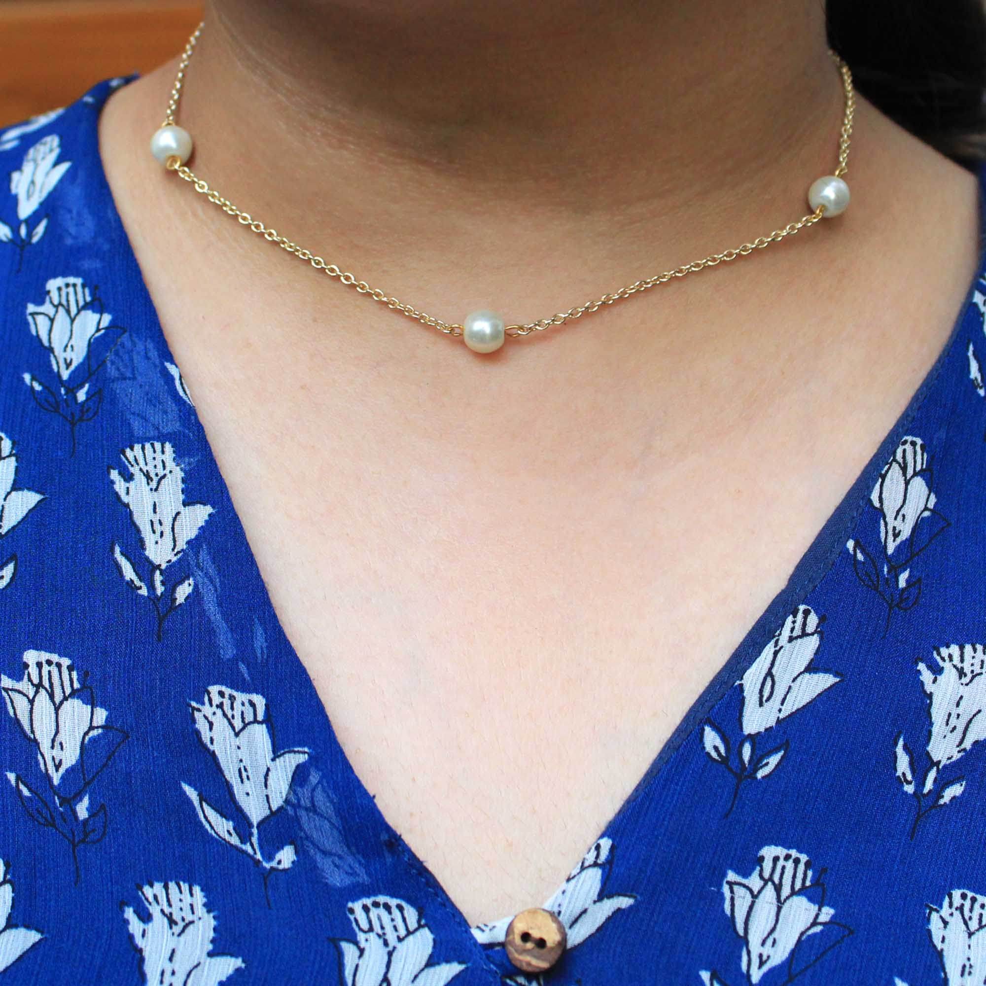 🎁 Pearly Necklace - BeAbhika.com