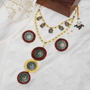 Oxidized necklaces with matching earrings perfect for dandia night designer navratri jewelry colorful necklaces