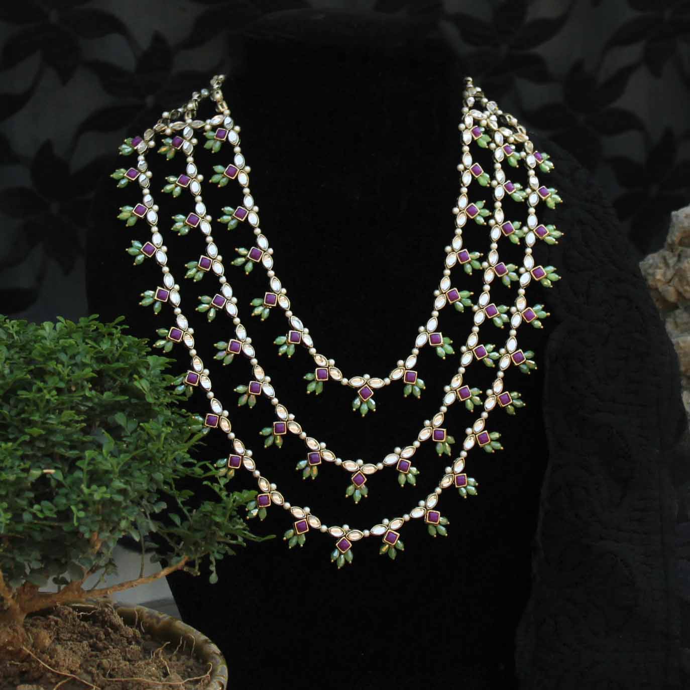 Pearl Twirl 3 Layer Necklace