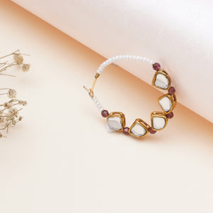 Purple Kundan Charisma Nath