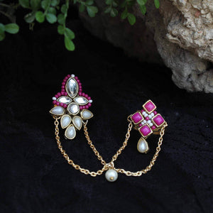 Elegant Mulberry Two Finger Ring - BeAbhika.com