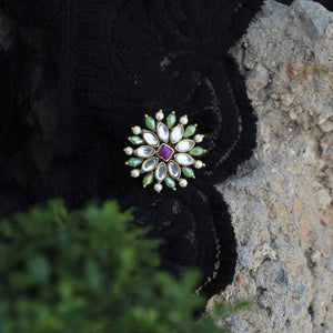 Pearl Twirl Green Ring - BeAbhika.com