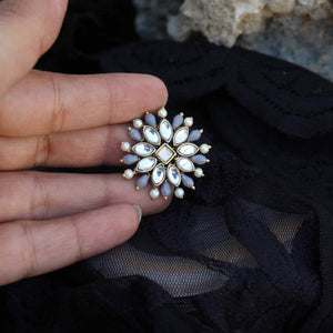 Pearl Twirl Grey Ring - BeAbhika.com