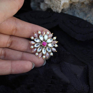Pearl Twirl Pink Ring - BeAbhika.com