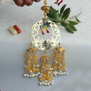 Pearly Tassels Laser Cut Floral Plate Personalized Initial Lumba