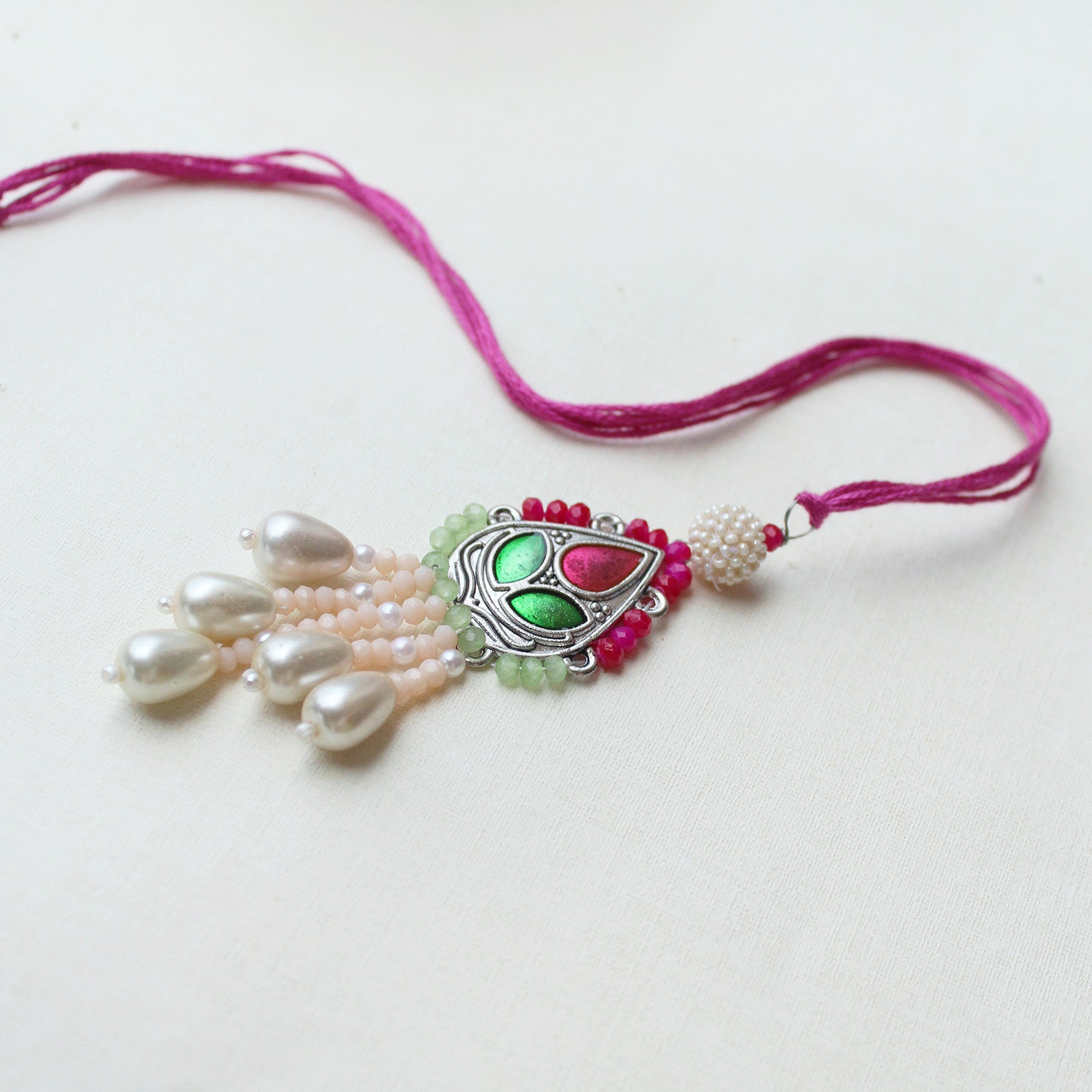 Regal Blossom Vivid Vintage Rakhi Lumba Set