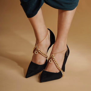 Pearl and Power Chain Heel Wrap - Set Of 2 - BeAbhika.com