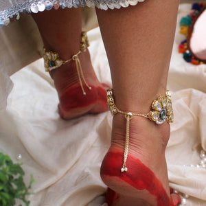 Symmetry Stride Adjustable Anklet - Set Of 2 Pieces - BeAbhika.com