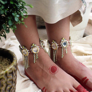 Minty winty Adjustable Anklet - Set Of 2 Pieces - BeAbhika.com