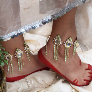 Minty winty Adjustable Anklet - Set Of 2 Pieces - BeAbhika.com