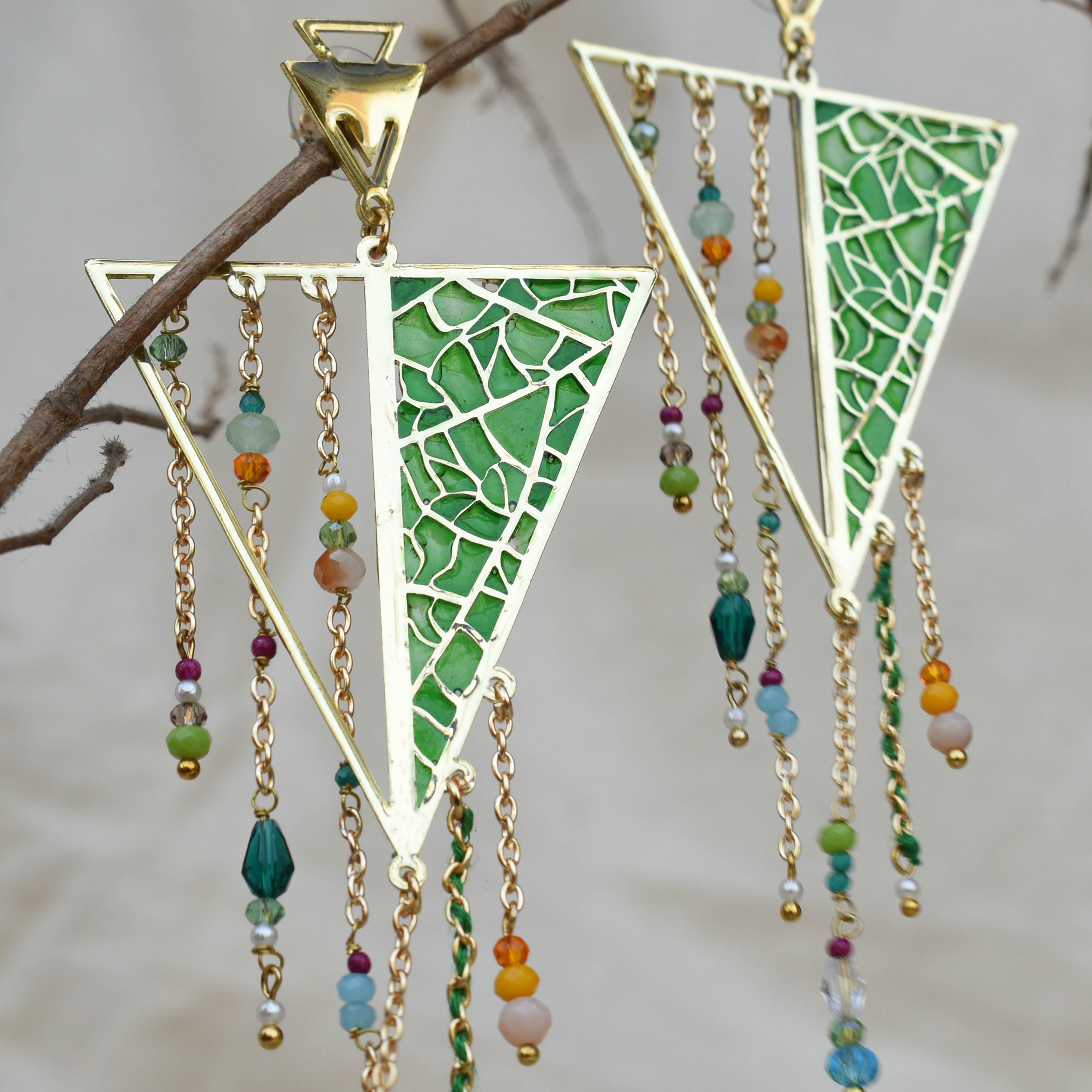 Leafy Affair Resin Earrings