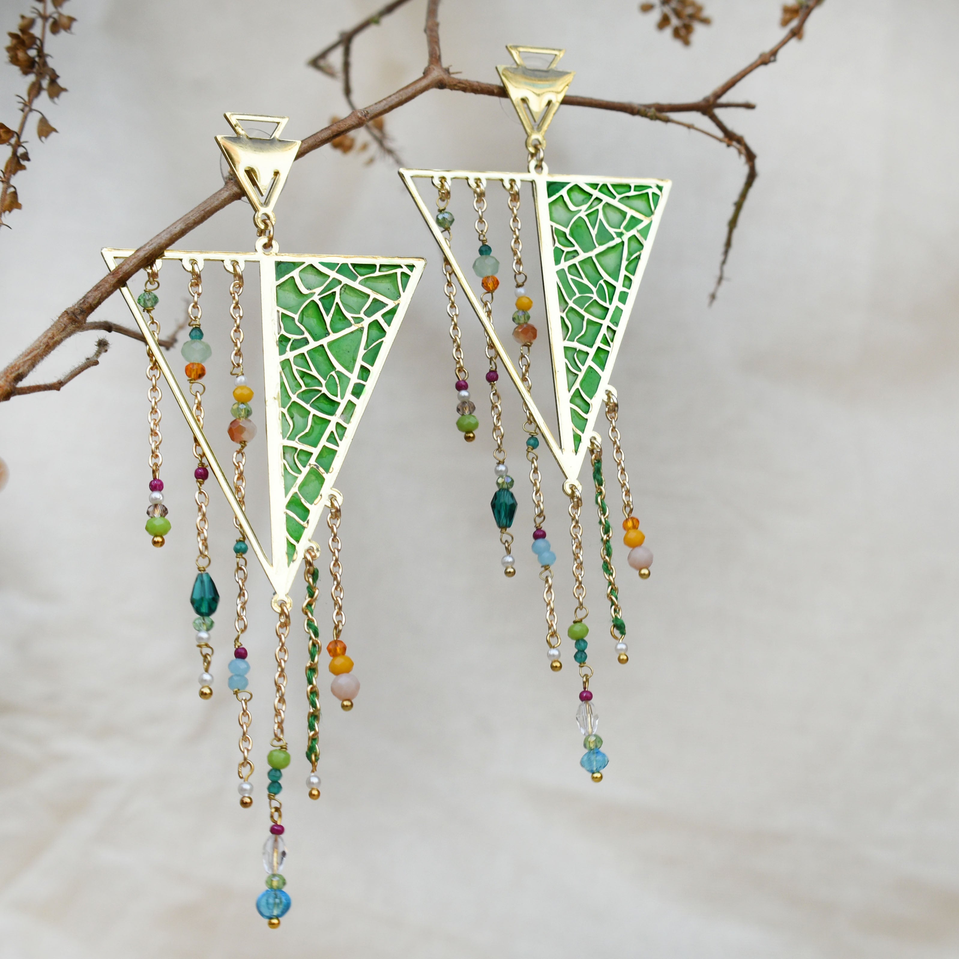 Leafy Affair Resin Earrings