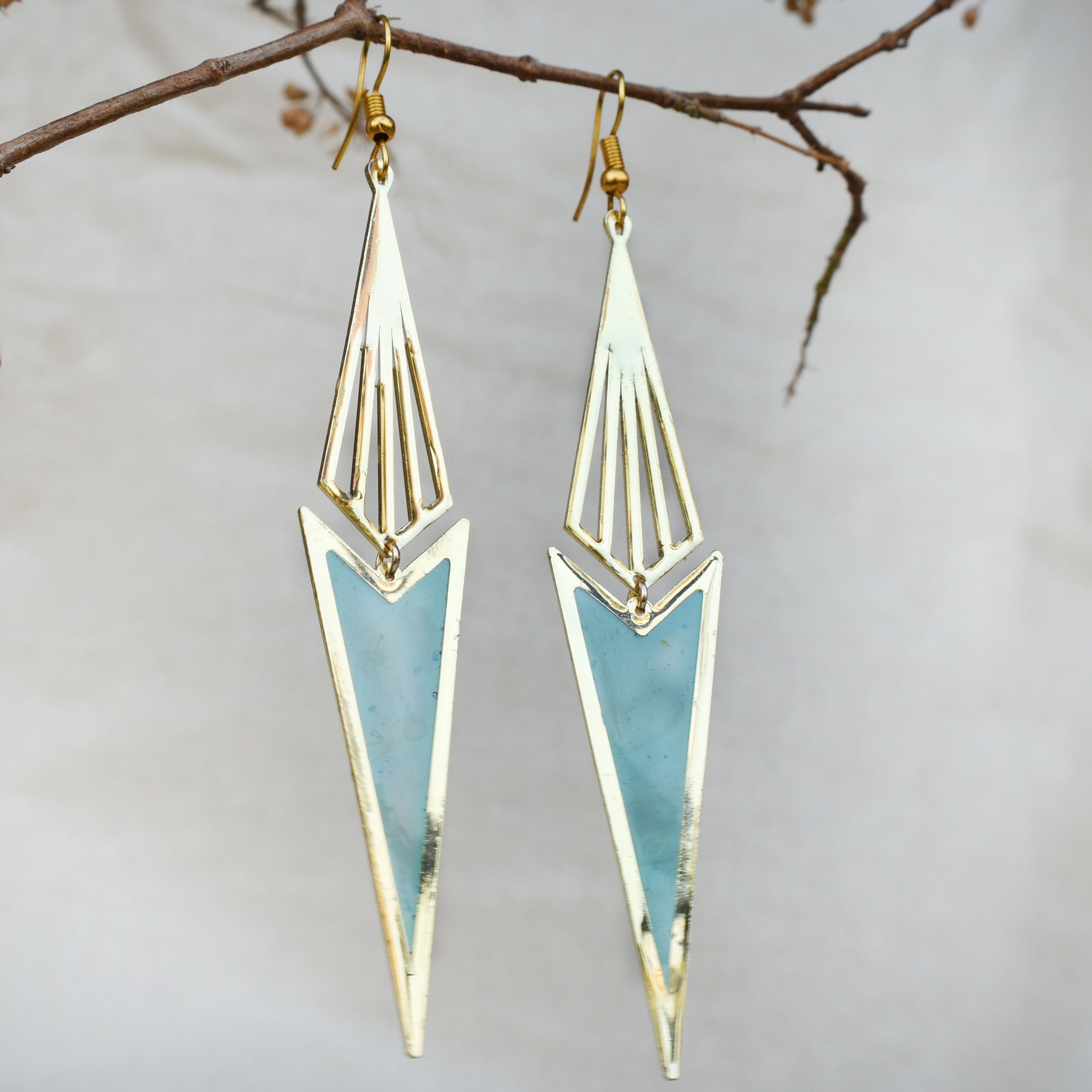 Icicle Blue Resin Earrings