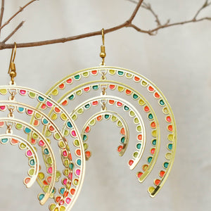 Traditional Kundan earrings in gold-tone, perfect for weddings and festive wear