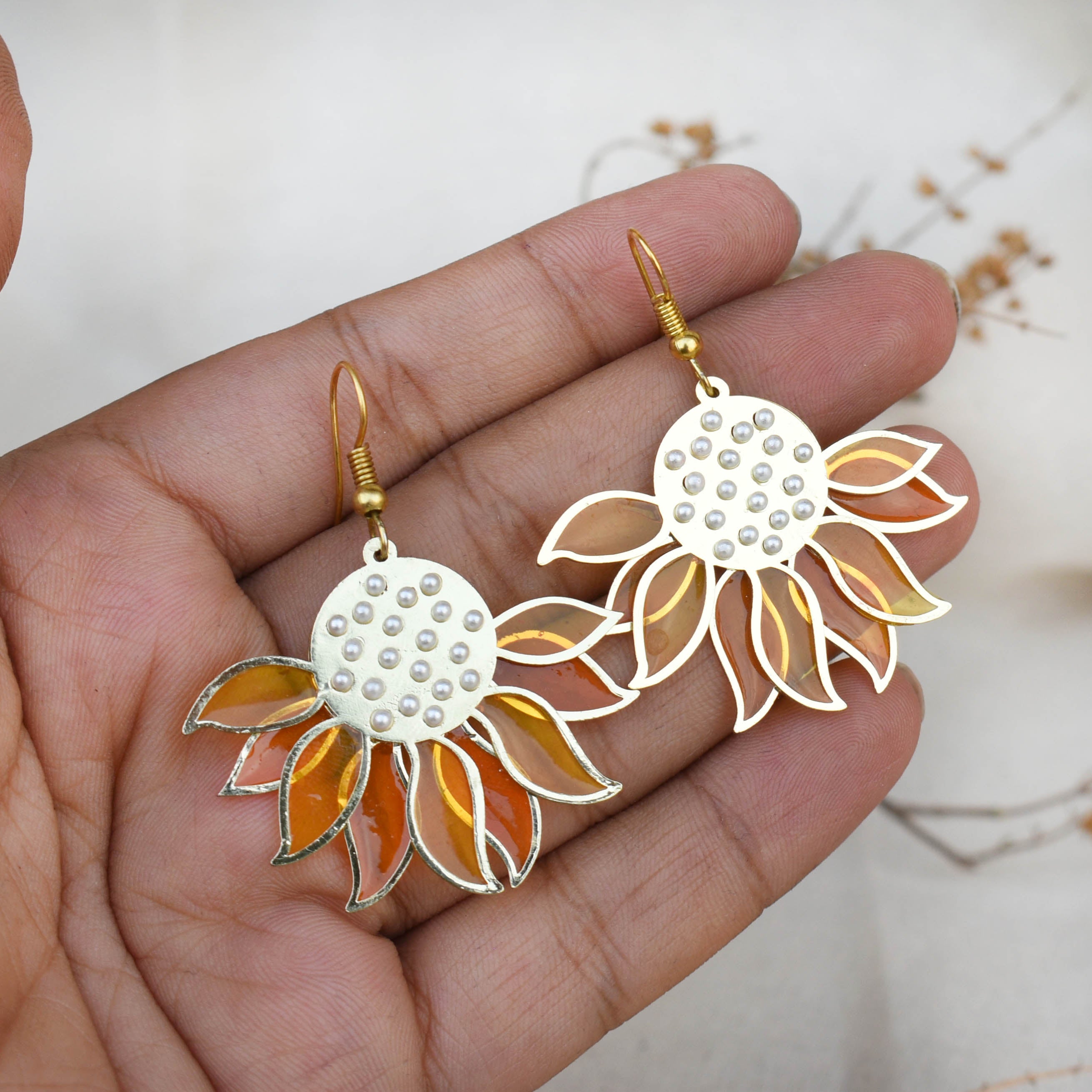 Sunflower Resin Earrings