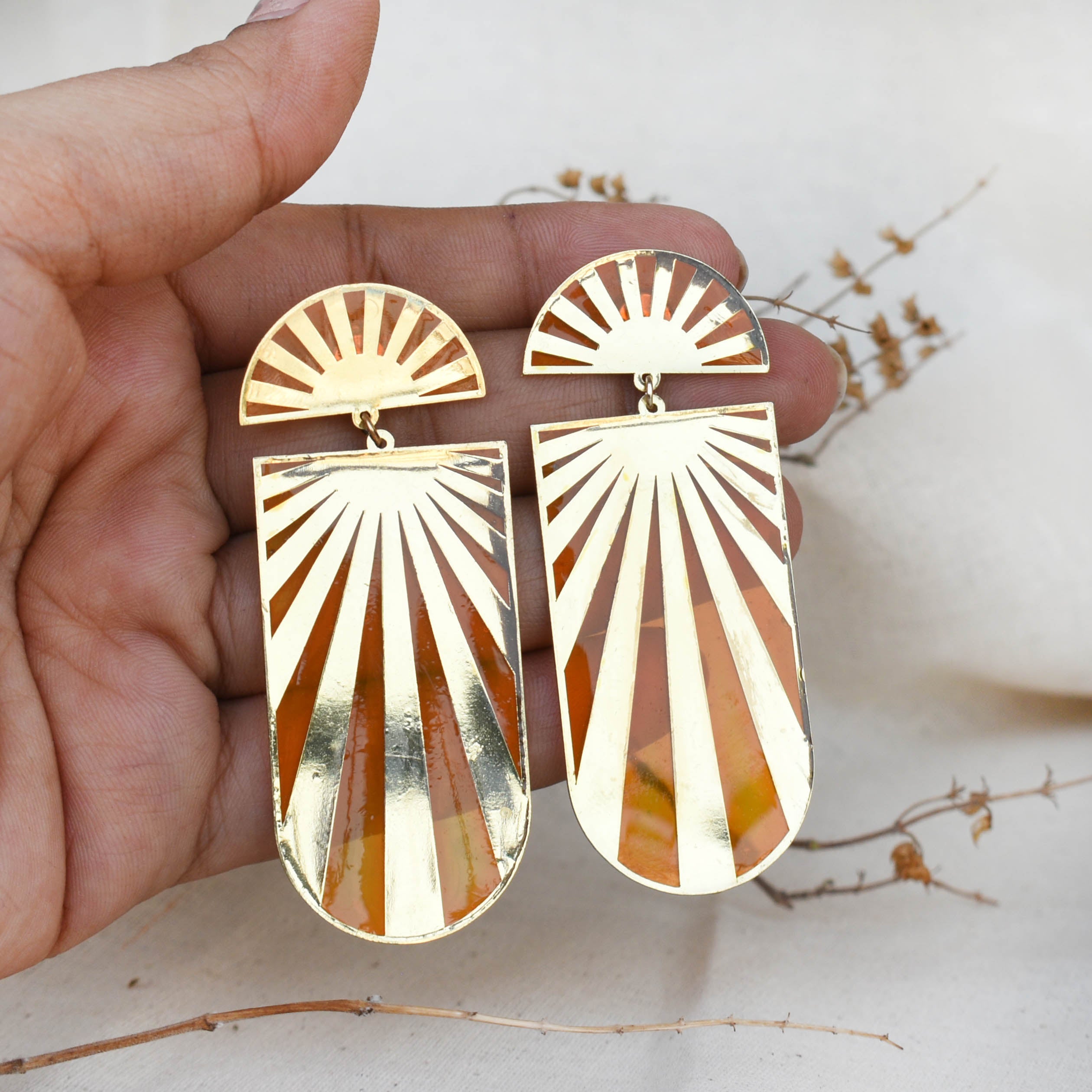 Sun Shine Resin Earrings