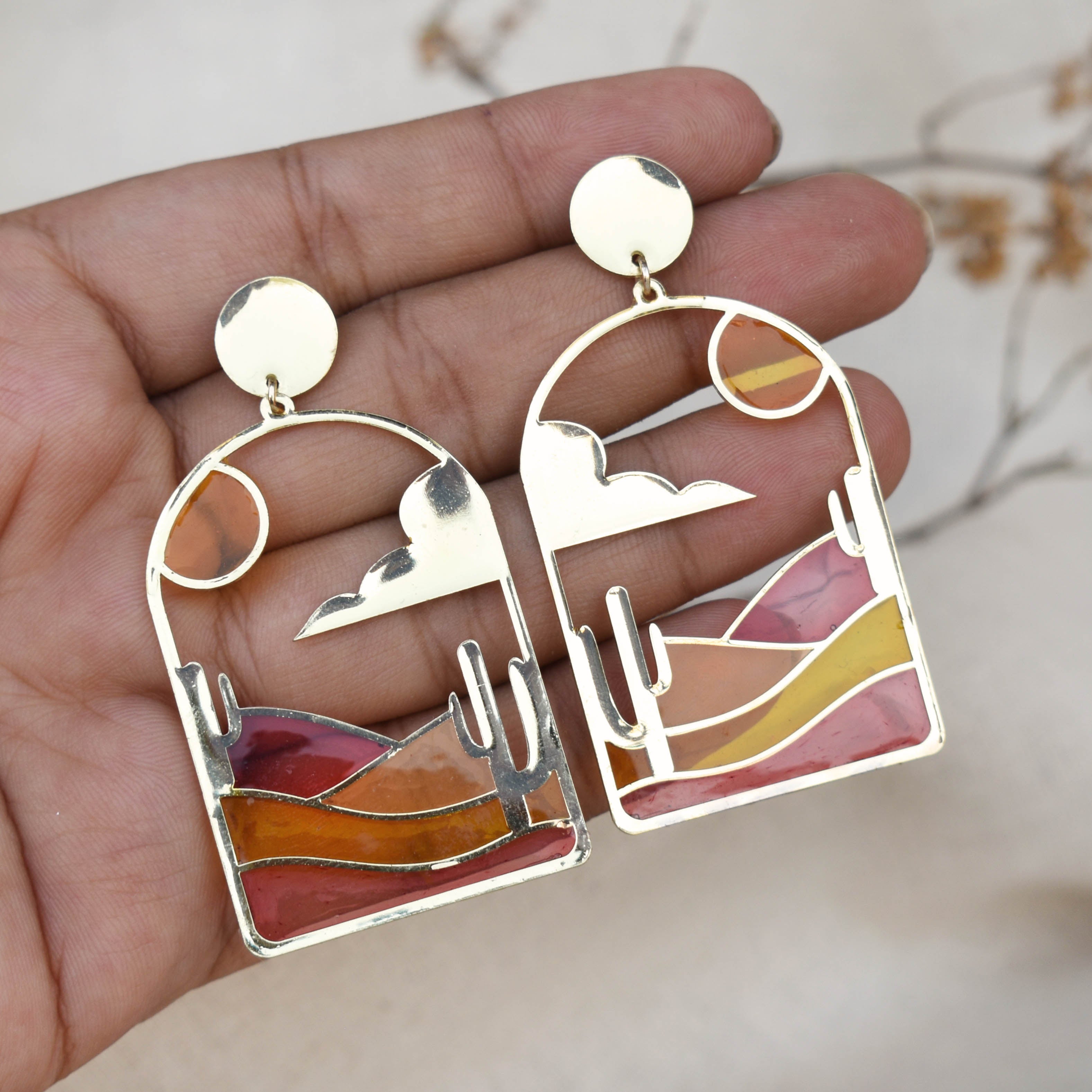 Sun-Kissed Sands Resin Earrings