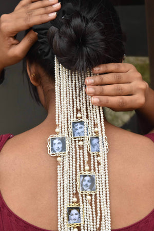 Nianshi goels cannes 2025 hair parandi customised photo frames hair veil