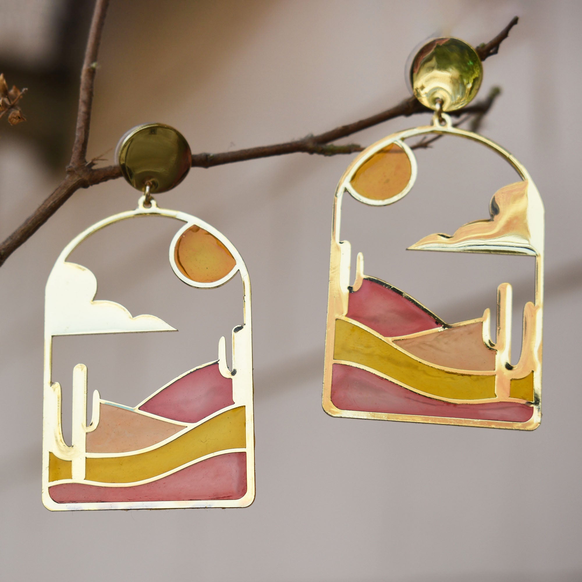 Sun-Kissed Sands Resin Earrings