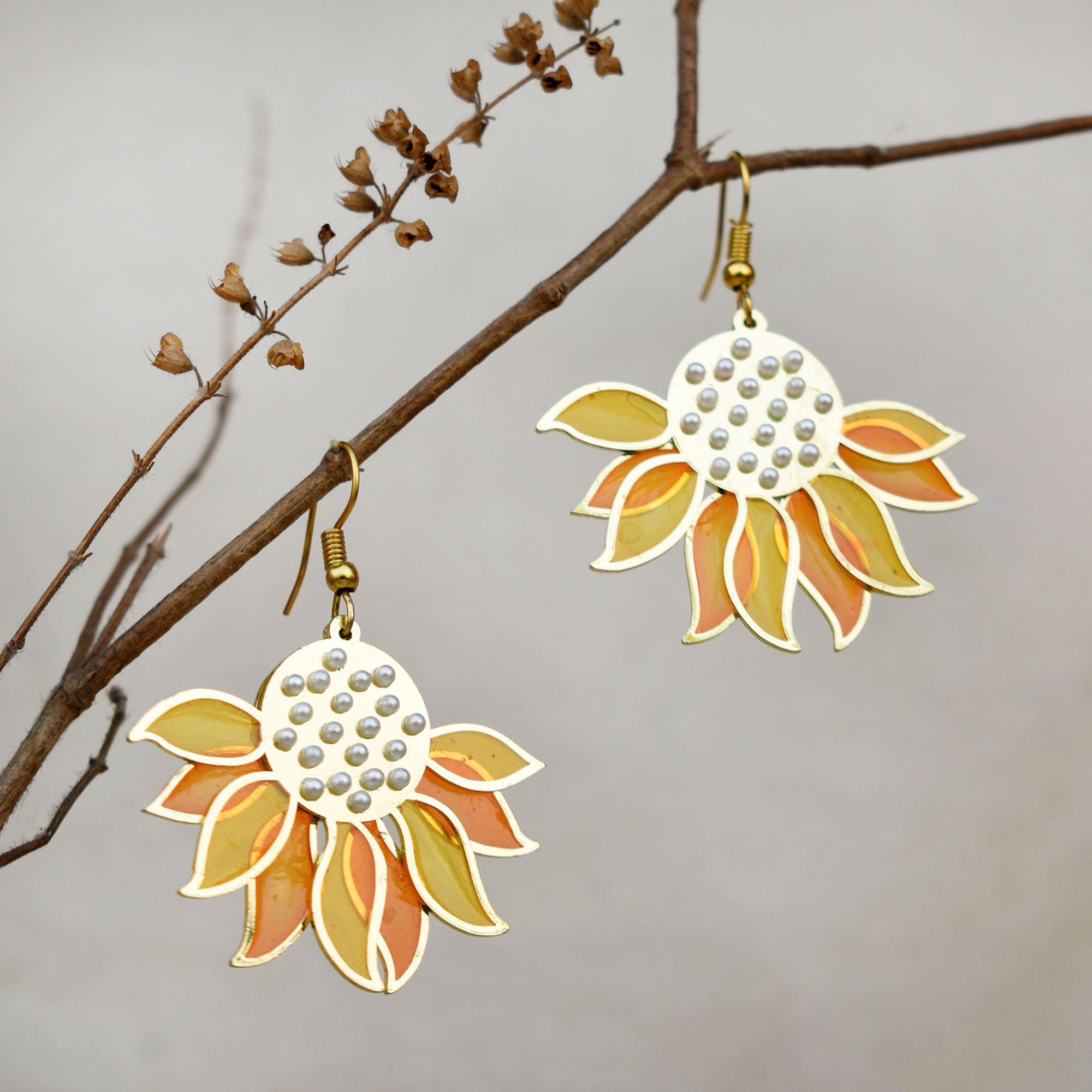 Sunflower Resin Earrings