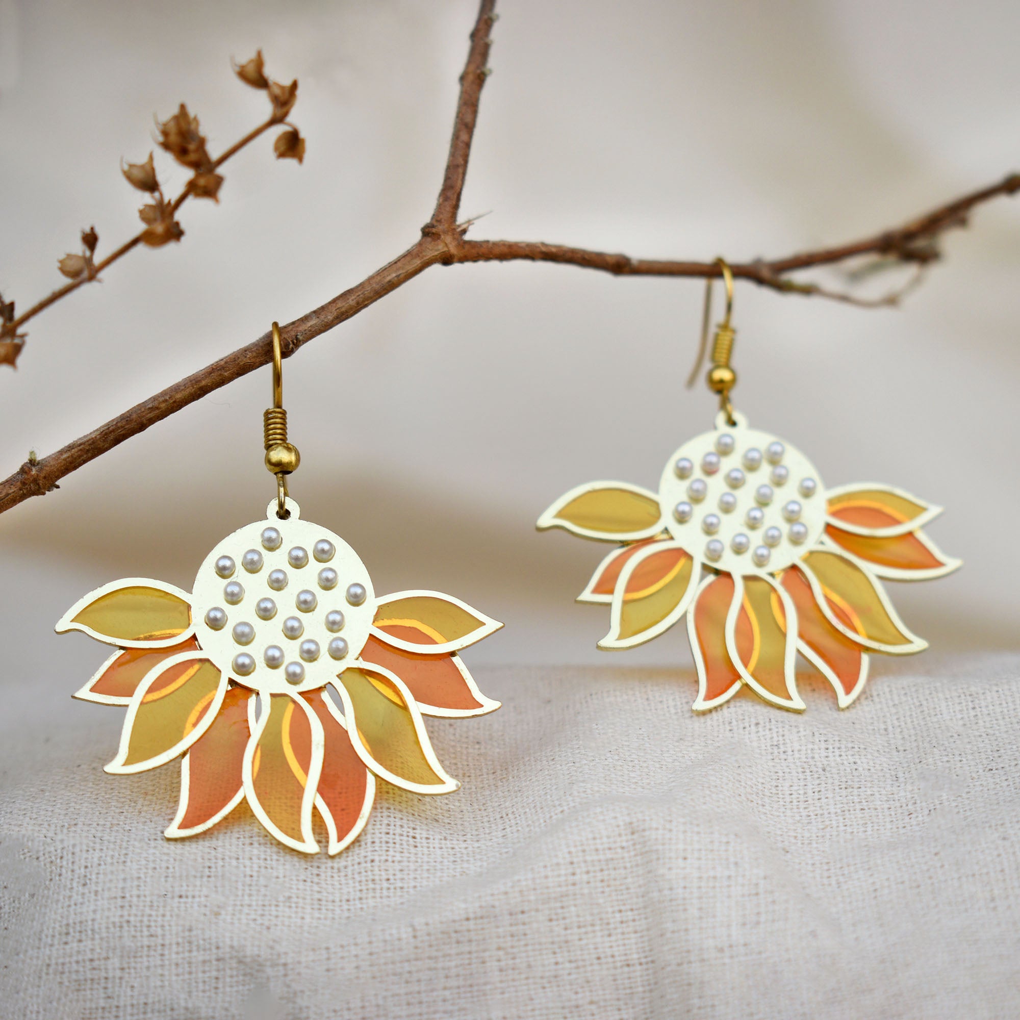 Sunflower Resin Earrings