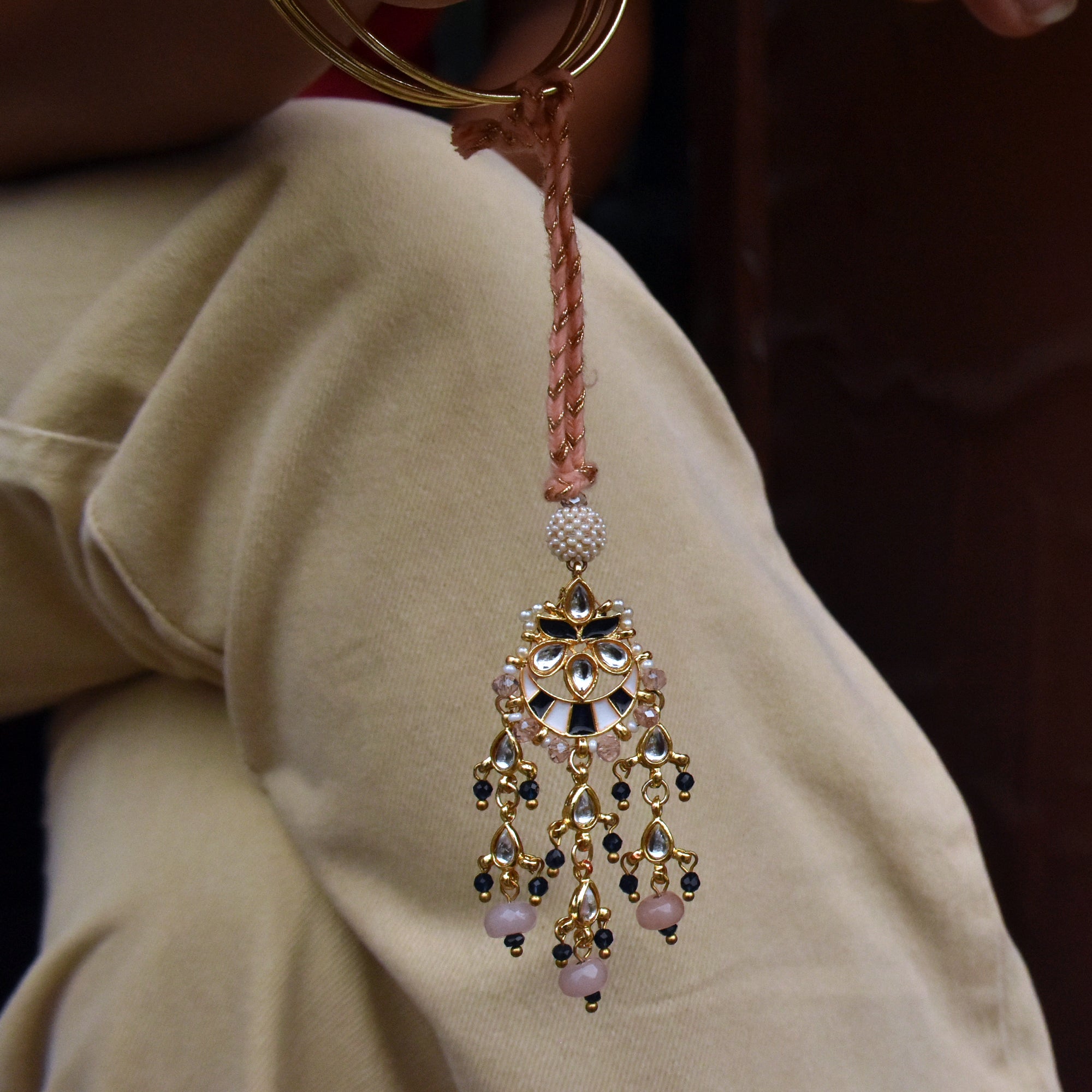 Kundan Pearl Chandbali Lumba