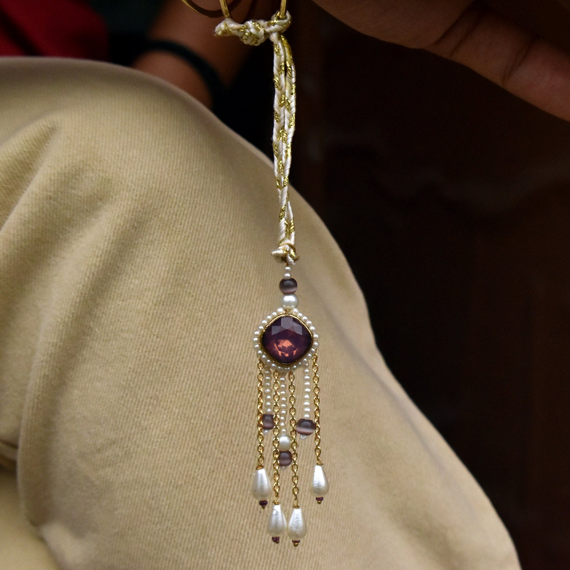Amethyst Pearl Drop Lumba