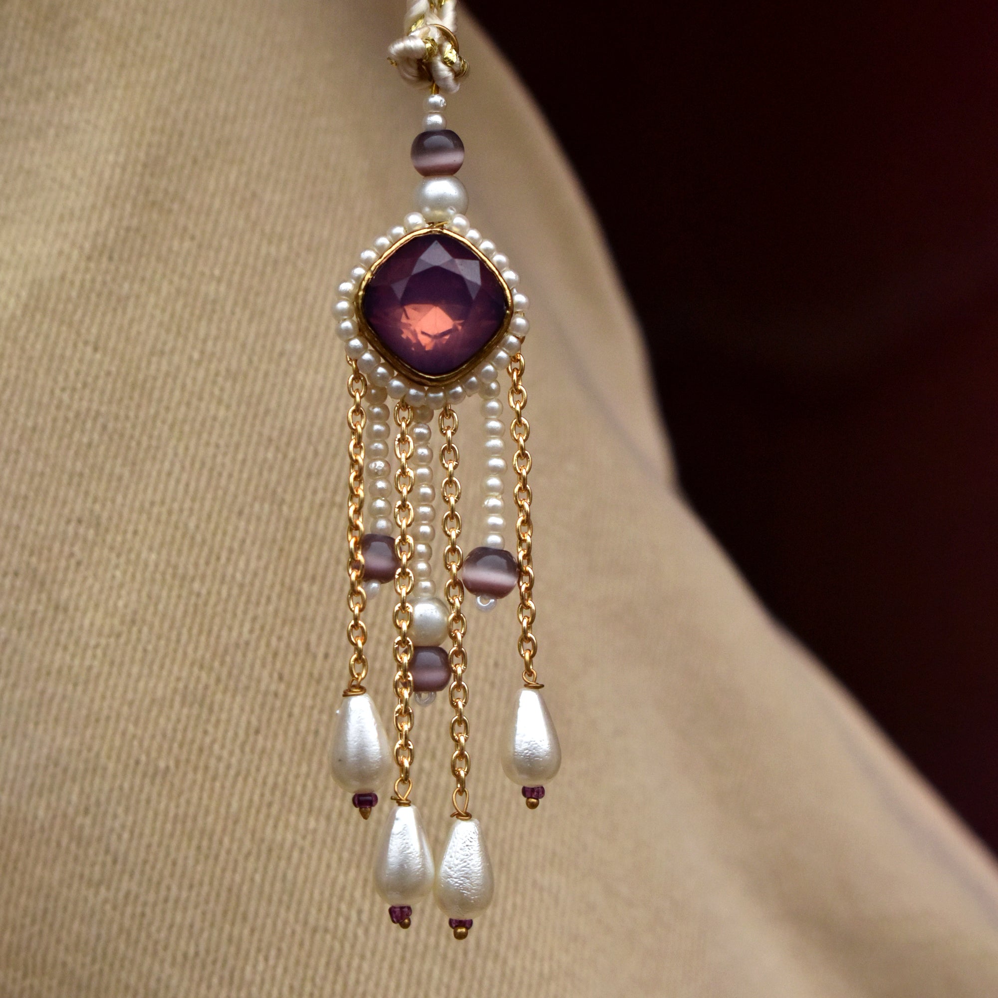Amethyst Pearl Drop Lumba