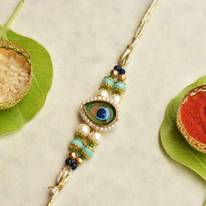 Mor Pankh Beaded Rakhi