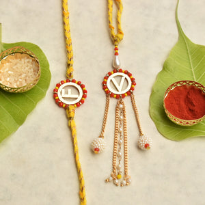 Golden Glory Personalised Rakhi-Lumba Set