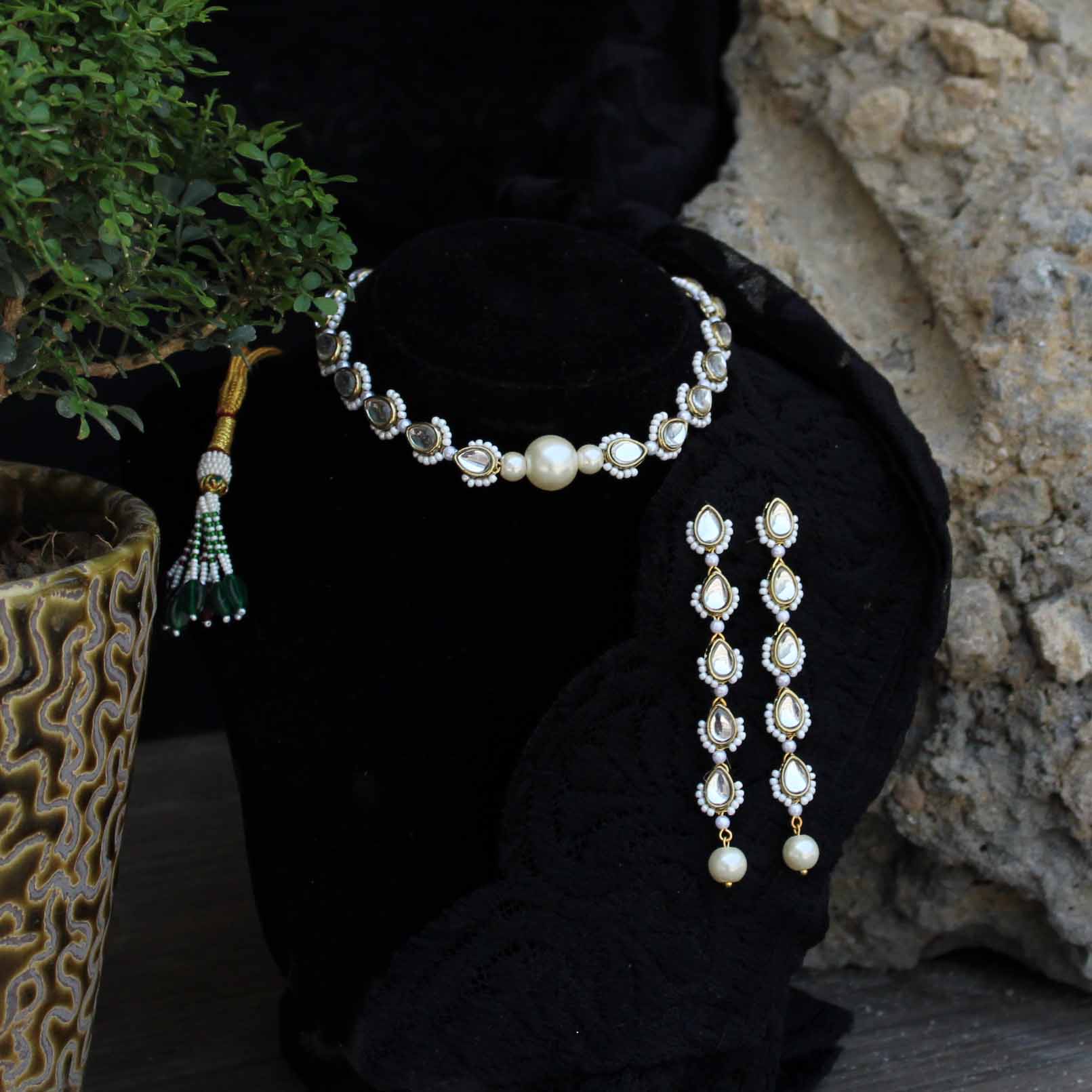 Pear Wear Full Set With Necklace And Earrings Set