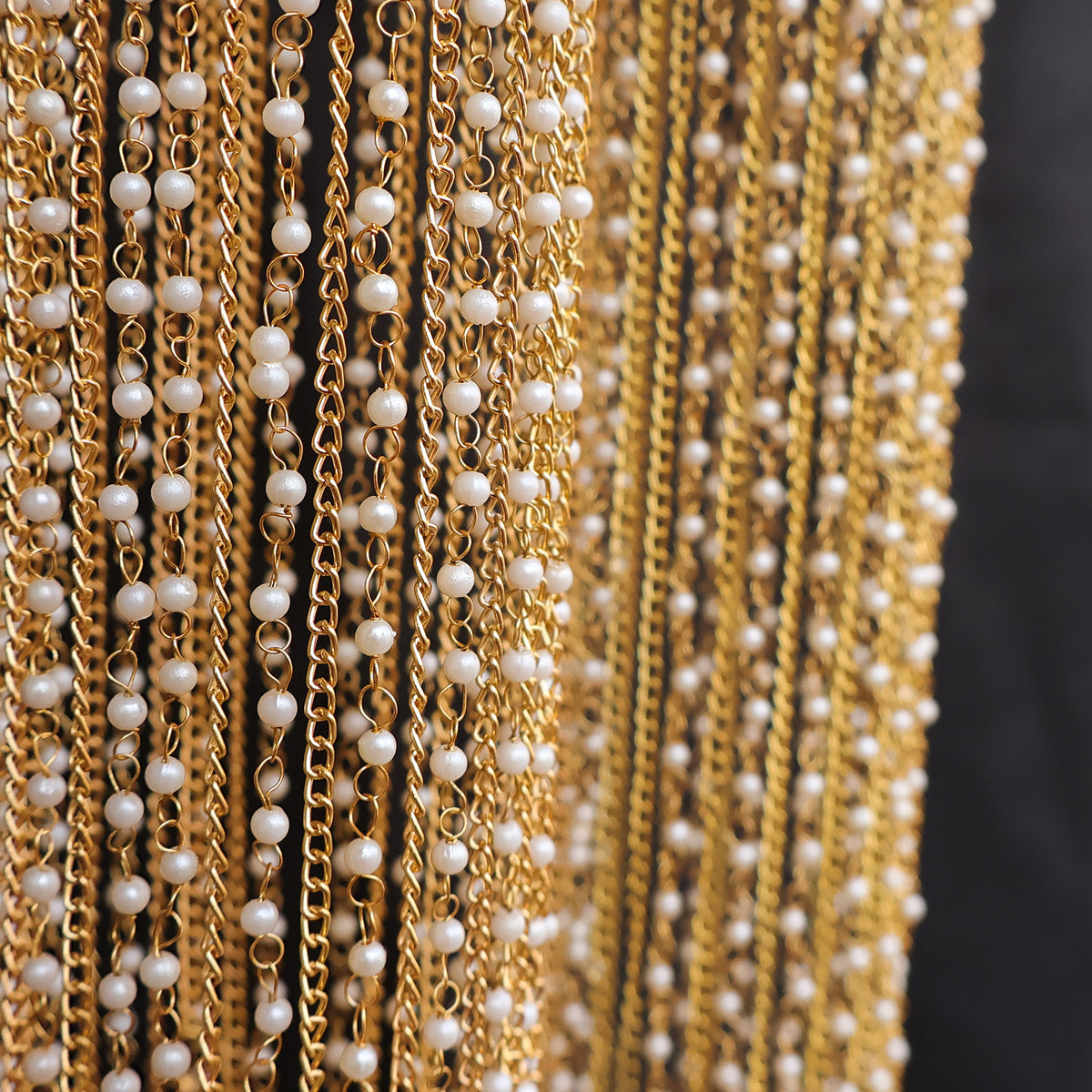 Golden Pearl Beaded Kaleere Set