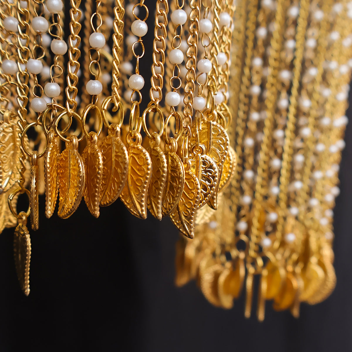Golden Pearl Beaded Kaleere Set