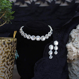 Round Bound Full Set With Necklace And Earrings - BeAbhika.com