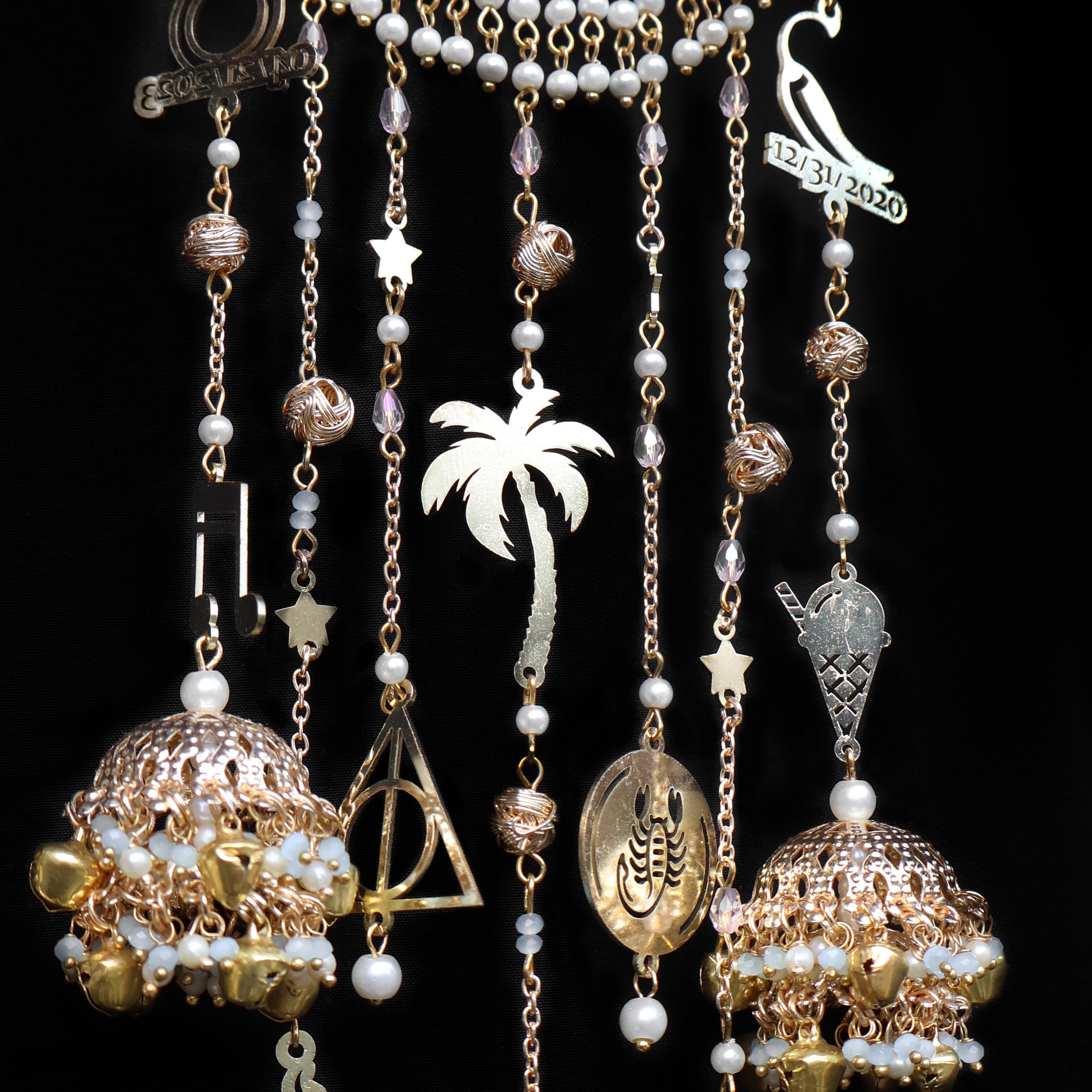 Personlised Pearly Bangle Kaleere - Set Of 2 Pieces