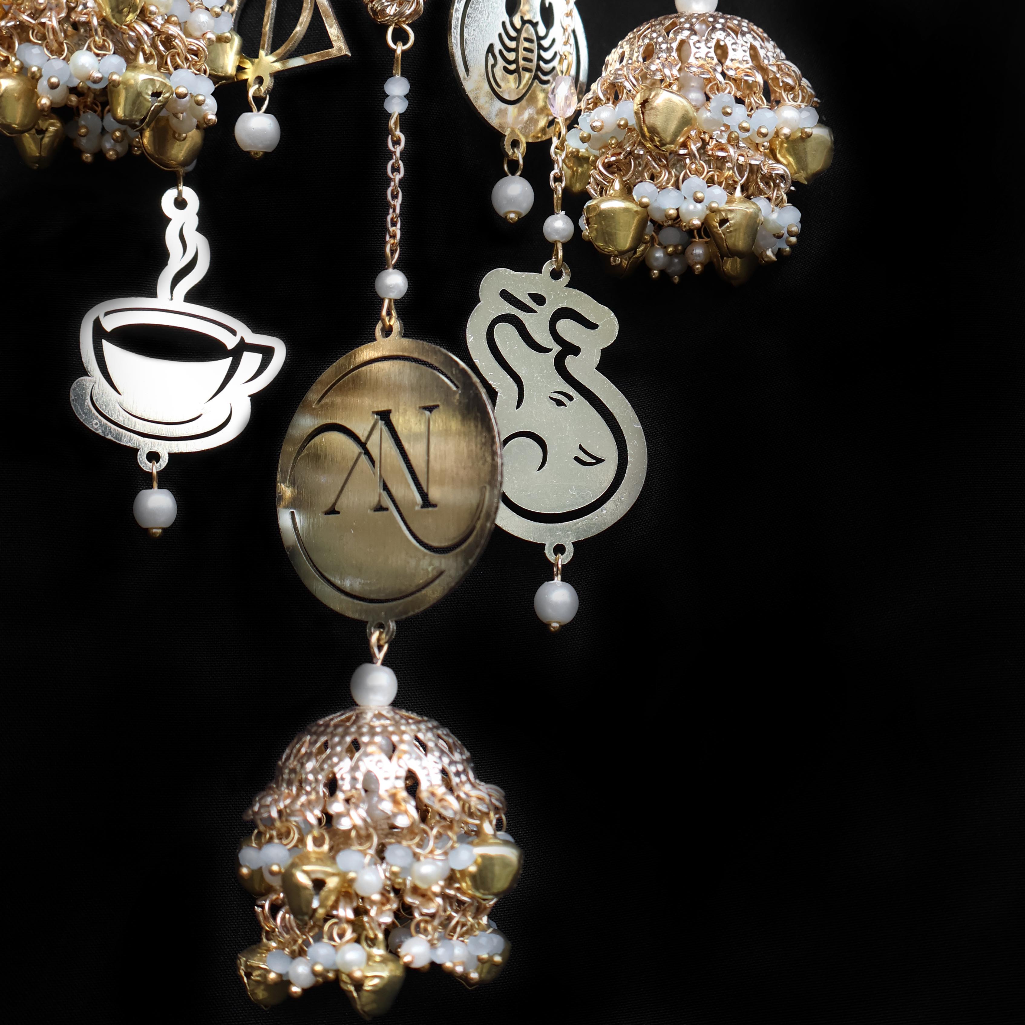 Personlised Pearly Bangle Kaleere - Set Of 2 Pieces